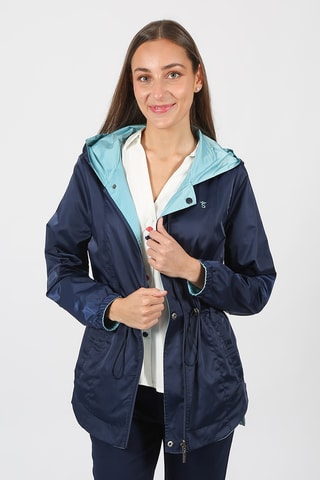 Manteau regular à capuche - Bleu marine