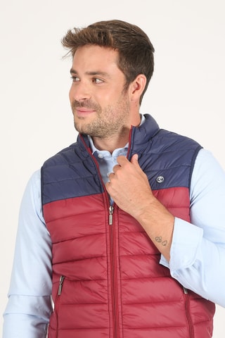 Doudoune regular sans manches - Rouge