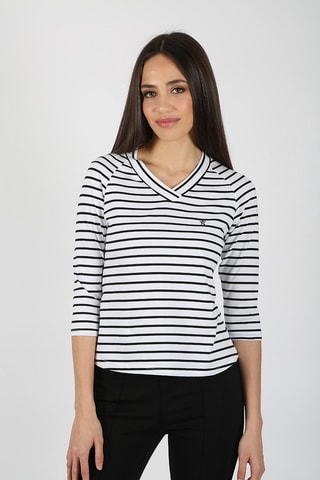 T-shirt - Blanc et bleu