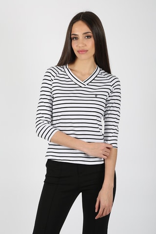 T-shirt - Blanc et bleu