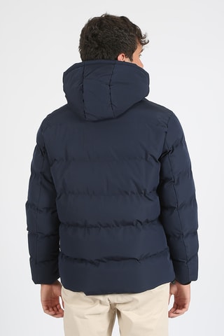 Manteau regular à capuche - Bleu marine