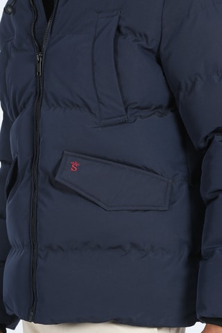 Manteau regular à capuche - Bleu marine