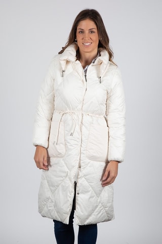 Doudoune longue à capuche - Blanc