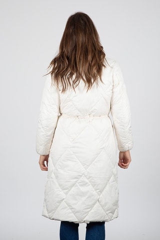 Doudoune longue à capuche - Blanc