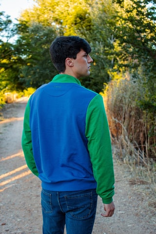 Sweat - Bleu, vert et orange