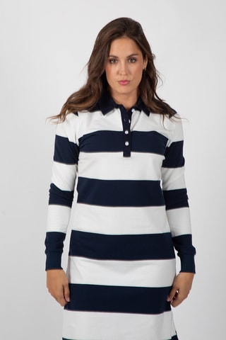 Robe polo - Blanc et bleu