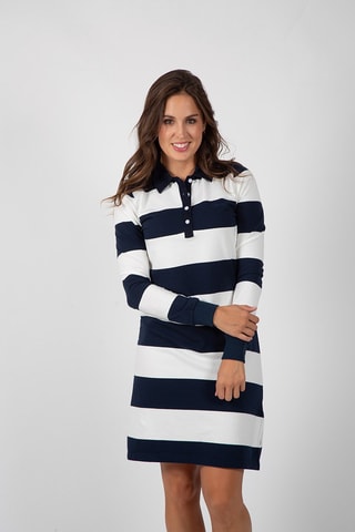 Robe polo - Blanc et bleu