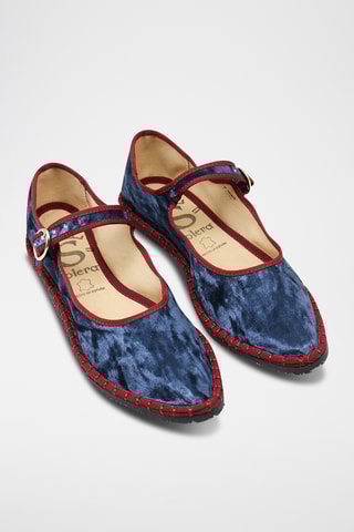 Babies en cuir - Bleu marine