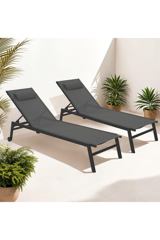 2 chaises longues inclinables Faro - 191 x 31 x 55 cm