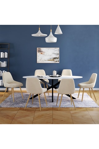 Chaises Olivia velours pieds bois – lot de 6