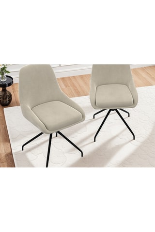 Chaises Olivia pivotantes velours pieds métal - 47,5 x 54 x 79 cm – lot de 2