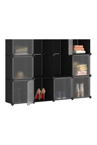Armoire de rangement multifonctions -  Noir