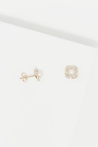 Orecchini Mitsa - Oro giallo, diamanti e perle coltivate