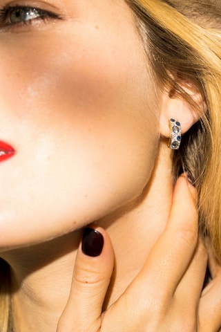 Orecchini Toamasina - Oro giallo, diamanti, topazi e zaffiri