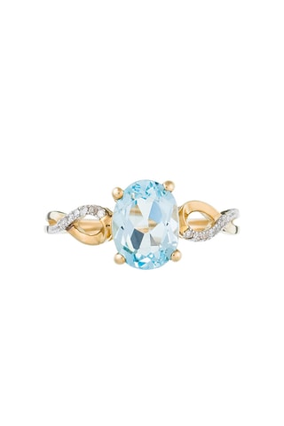 Anello Tobago - Oro giallo, topazio e diamanti