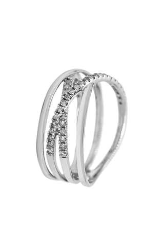 Anello Lanao - Oro bianco e diamanti