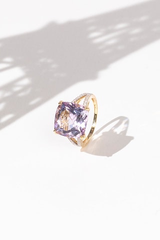 Anello Pink Fiction - Oro giallo, ametista e diamanti