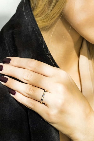 Anello Santel - Oro giallo, diamanti e zaffiri