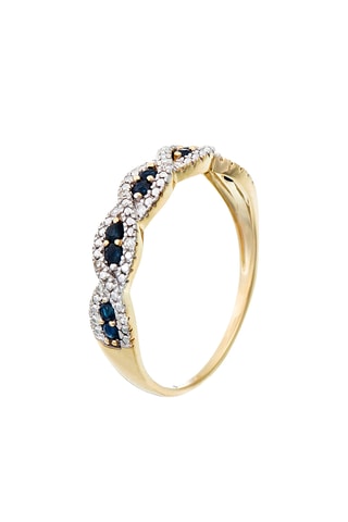 Anello Saly - Oro giallo, diamanti e zaffiri