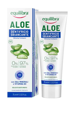 2 x dentifricio sbiancante Equilibra Aloe - 2 x 75 ml