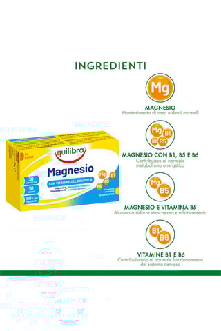 Magnesio con Vitamine Gruppo B Equilibra - 2 x 30 compresse - 2 cure da 30 giorni