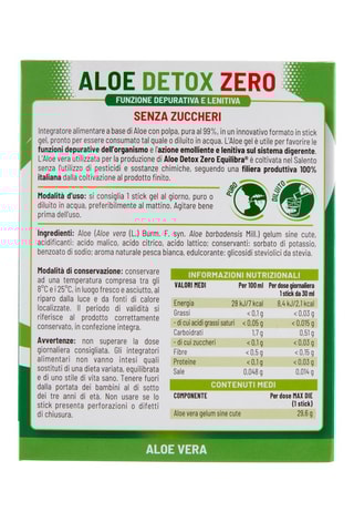 Equilibra Aloe Detox ZERO - 10 stick
