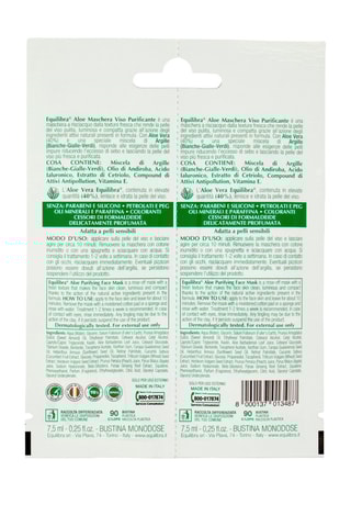 4 x maschera viso purificante Equilibra Aloe - 2 x 2 monodose