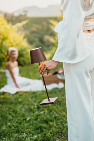 Candeeiro de mesa LED Poldina - Castanho -­ 2,2 W