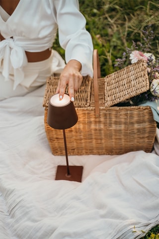 Candeeiro de mesa LED Poldina - Castanho -­ 2,2 W