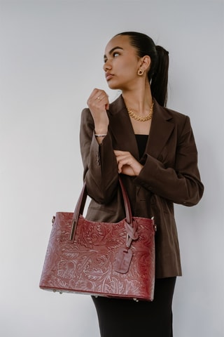 Mala de couro Noor - Violeta