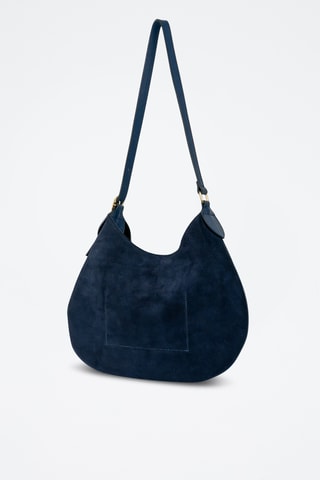 Sac porté épaule en cuir Olya - Bleu marine