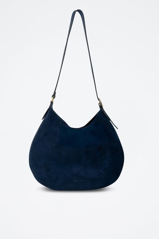 Sac porté épaule en cuir Olya - Bleu marine