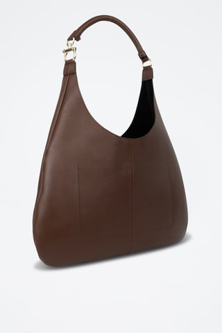 Mala shopper em couro Suri - Castanho