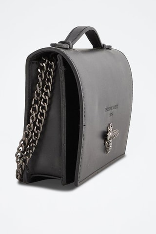 Mala a tiracolo em couro Stacy - Preto