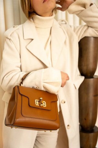 Mala de couro Tia - Camel