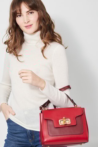 Mala em couro Tia - Vermelho-escuro