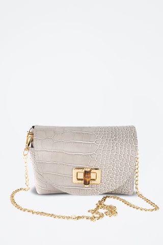 Mala a tiracolo em couro Etienne - Cinzento