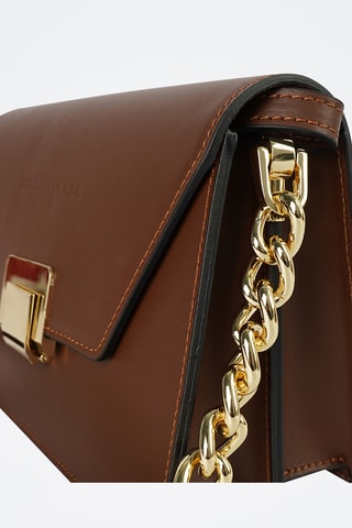 Mala a tiracolo de couro Ava  - Castanho