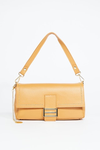 Mala a tiracolo de couro Lipa - Mostarda