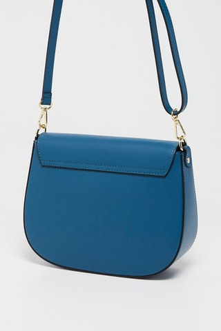 Mala a tiracolo em couro Audrey - Azul-pato