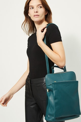 Mochila em couro Milana Azul-pato - Azul