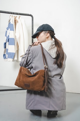 Mala a tiracolo de couro Yra - Castanho