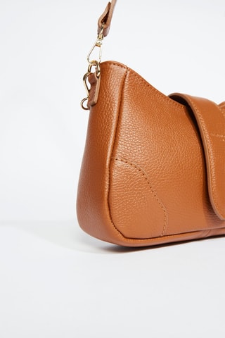 Mala a tiracolo de couro Jenna - Camel