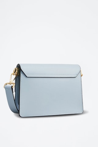 Mala a tiracolo em couro Mini Emma - Azul-claro