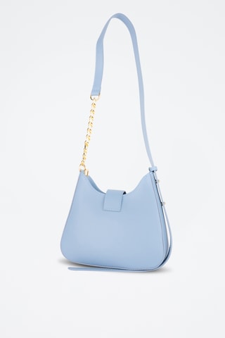 Mala a tiracolo de couro Hely  - Azul-celeste