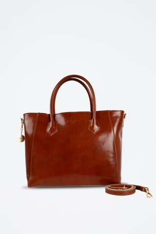 Mala shopper em couro Aurora - Camel