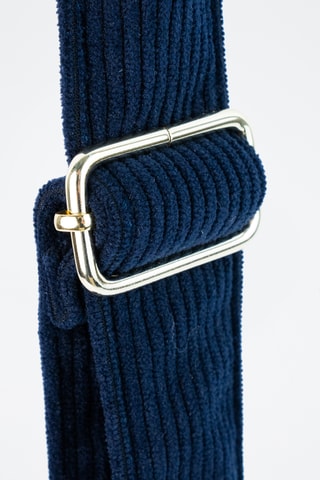 Bolsa de cintura em bombazina Cyra - Azul-marinho