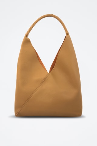 Mala de ombro em couro Celia - Toupeira