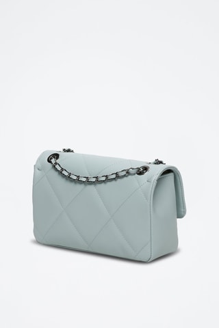 Mala de ombro em couro Lena - Azul-celeste