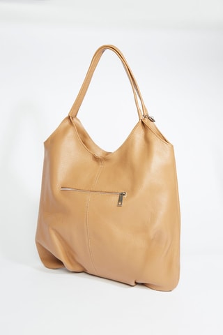 Mala de ombro em couro Bagi - Bege